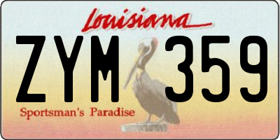 LA license plate ZYM359