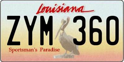 LA license plate ZYM360