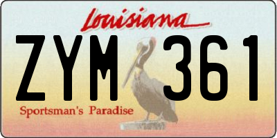 LA license plate ZYM361