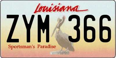 LA license plate ZYM366