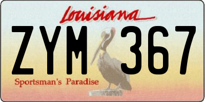 LA license plate ZYM367