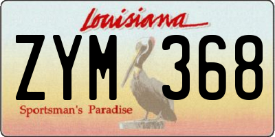 LA license plate ZYM368