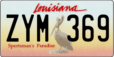 LA license plate ZYM369