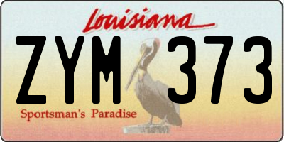 LA license plate ZYM373
