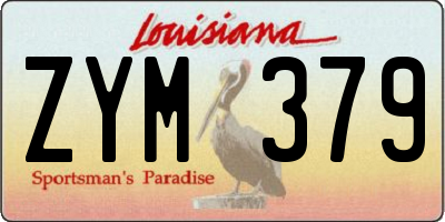 LA license plate ZYM379