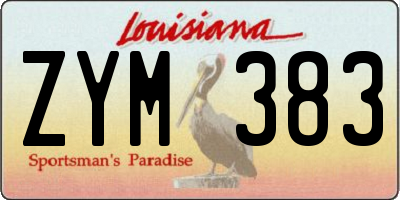 LA license plate ZYM383