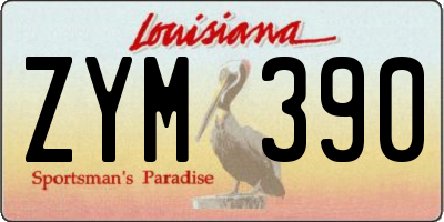 LA license plate ZYM390