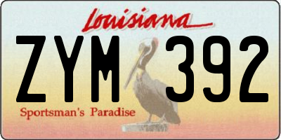 LA license plate ZYM392