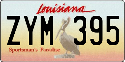 LA license plate ZYM395