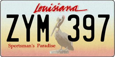 LA license plate ZYM397