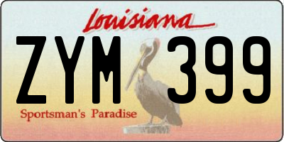 LA license plate ZYM399