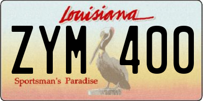 LA license plate ZYM400