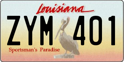 LA license plate ZYM401