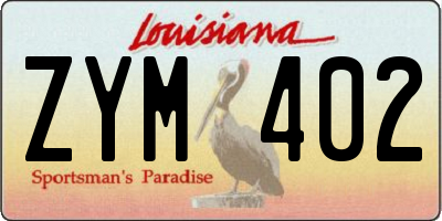 LA license plate ZYM402