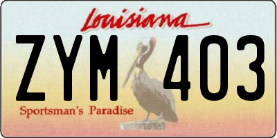 LA license plate ZYM403