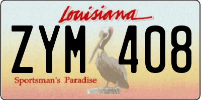 LA license plate ZYM408