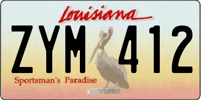 LA license plate ZYM412