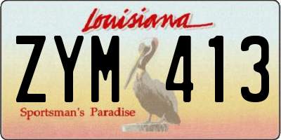 LA license plate ZYM413