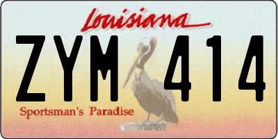 LA license plate ZYM414