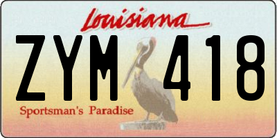 LA license plate ZYM418