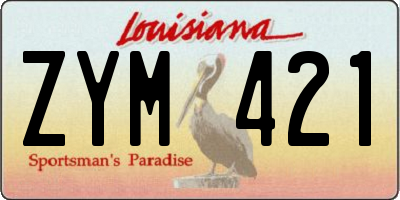 LA license plate ZYM421