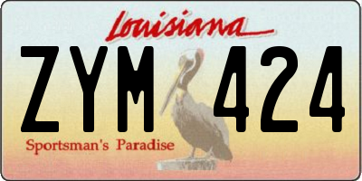 LA license plate ZYM424