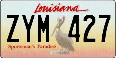 LA license plate ZYM427