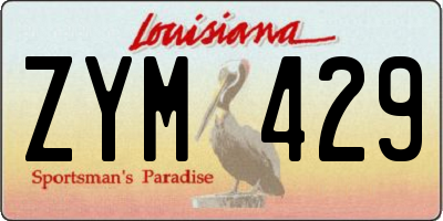 LA license plate ZYM429