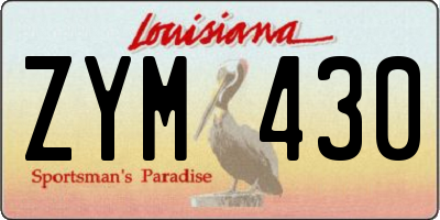 LA license plate ZYM430