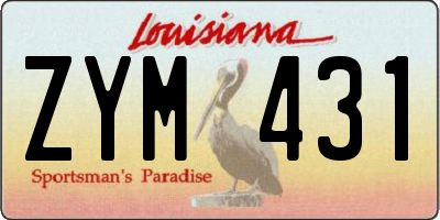 LA license plate ZYM431
