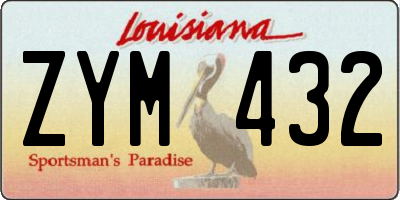 LA license plate ZYM432