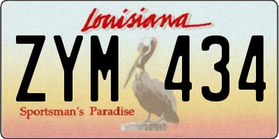 LA license plate ZYM434