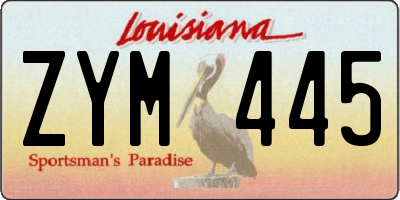 LA license plate ZYM445