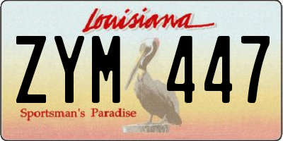 LA license plate ZYM447