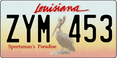 LA license plate ZYM453