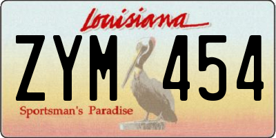 LA license plate ZYM454