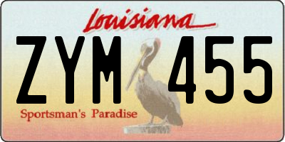 LA license plate ZYM455