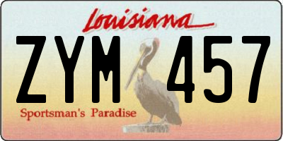 LA license plate ZYM457