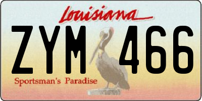 LA license plate ZYM466