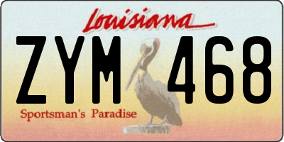 LA license plate ZYM468