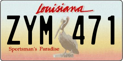 LA license plate ZYM471