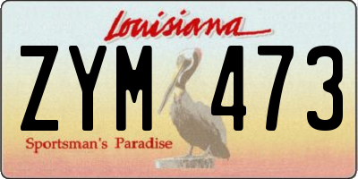 LA license plate ZYM473