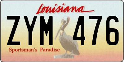 LA license plate ZYM476