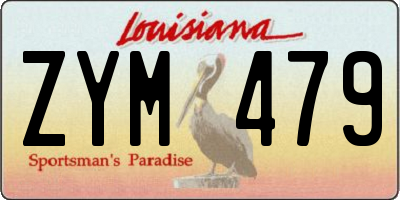 LA license plate ZYM479