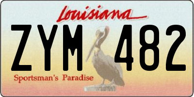 LA license plate ZYM482