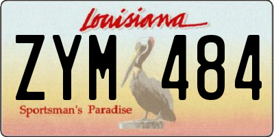 LA license plate ZYM484