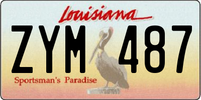 LA license plate ZYM487