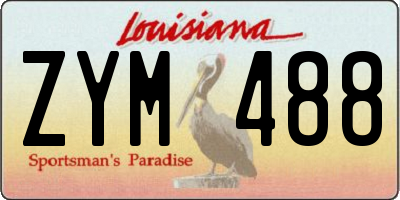 LA license plate ZYM488