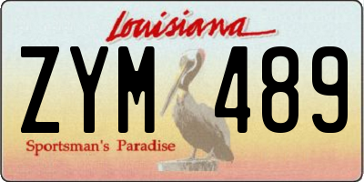 LA license plate ZYM489