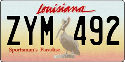 LA license plate ZYM492